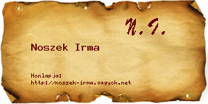 Noszek Irma névjegykártya