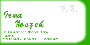 irma noszek business card